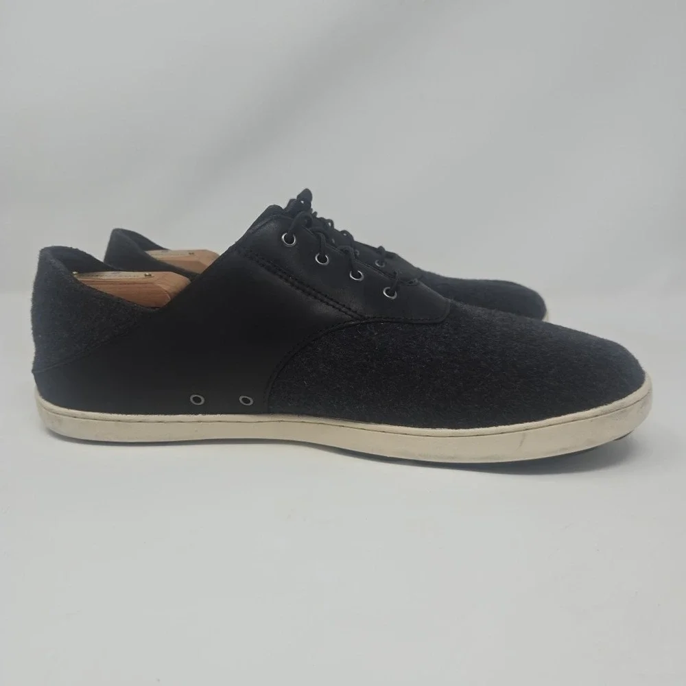 OluKai Nohea Moku Hulu Boat‎ Shoes Mens Size 11 Wool Charcoal Slip On Comfort
